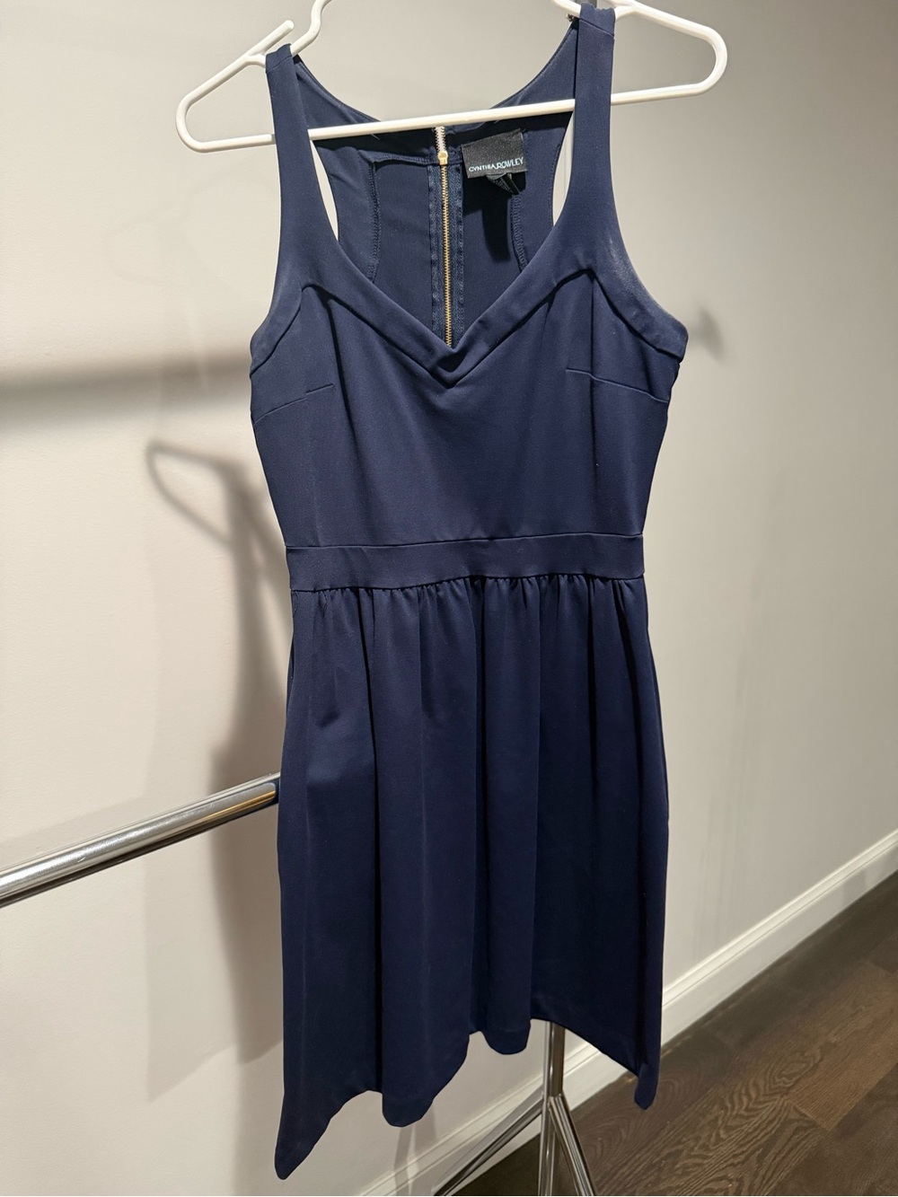 Cynthia Rowley Navy Sleeveless V-neck Mini Dress